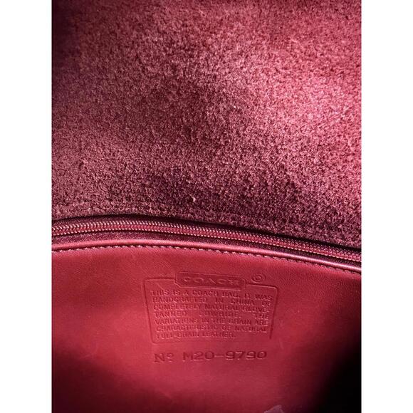 Vintage Coach City Bag Red Leather Crossbody Turnlock Good Condition - Picture 5 of 7